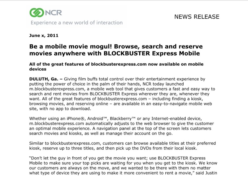 Sample - Press Release