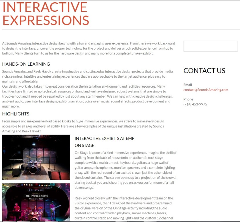 Text for Sounds Amazing website